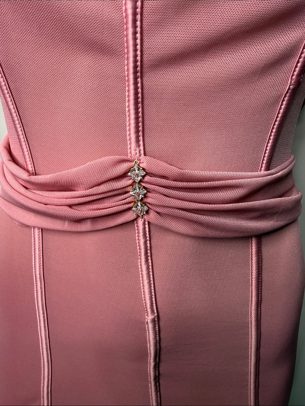 Pink Draped Bust Chemise with Garter Straps NWOT